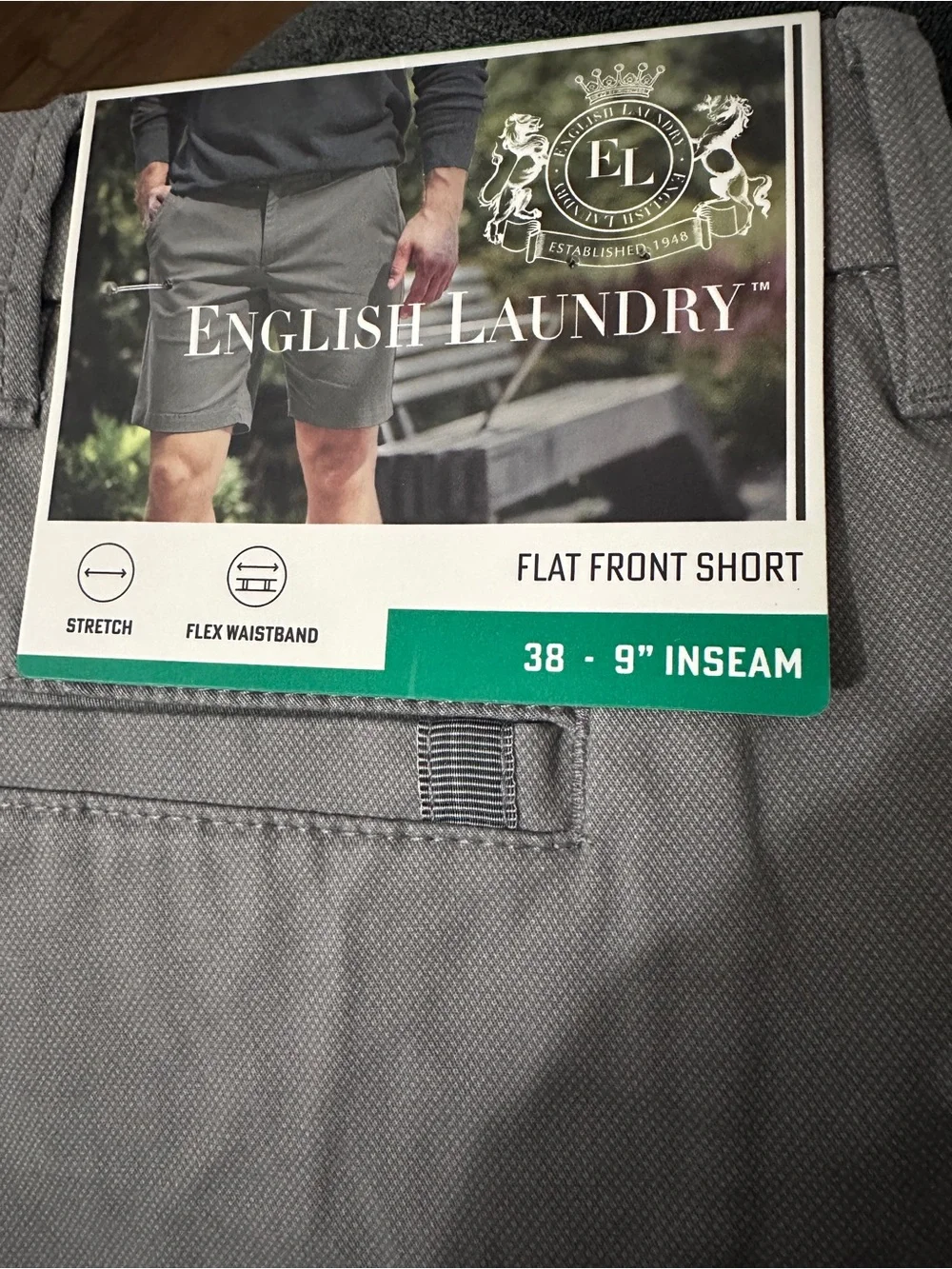 English Laundry Men's Midweight Flat Front Textured 9